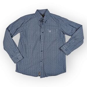 Ariat Blue Long Sleeve‎ Button Down Shirt Boy's Size 10/12